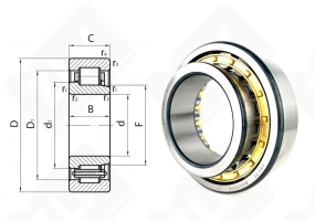 Подшипник 42522 Л (NJ2222-ECM) радиальный роликовый 110-200-53 мм