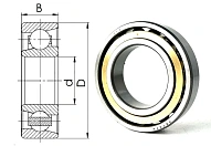 Подшипник шариковый 46107 Л (7007 AC M) 35×62×14 мм Россия