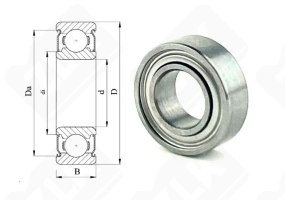 Подшипник MR5 ZZ радиальный шариковый 2-5-2,5 мм