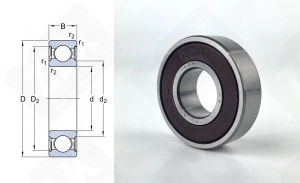 Подшипник 180101 (70) (6001DDUC3M) радиальный шариковый 12-28-8 мм