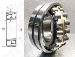 Подшипник 113520Н (22220CAMKE4C3S11) радиальный роликовый самоустанавливающийся 100-180-46 мм