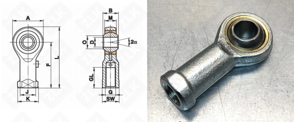 Шарнирный наконечник TSF20 (PHS20 GIR20DO-2RS) TIX
