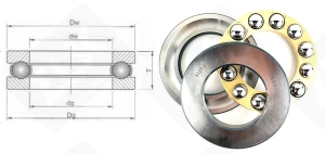 Подшипник 8320 Л (51320M) упорный шариковый 100-170-55 мм