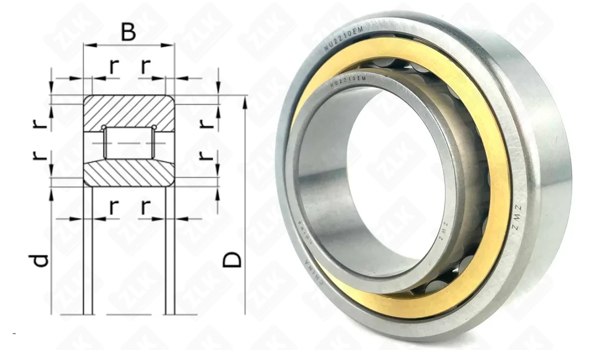 Подшипник роликовый 32510 (NU2210 W) 50×90× мм NSK оригинал