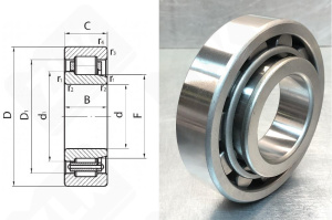Подшипник 42309 (NJ309) радиальный роликовый 45-100-25 мм