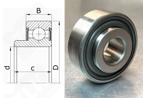 Подшипник 06С04ZZ (204RY2,F556129,204PY3) радиальный шариковый 16-45,2-18,67/15,4 мм