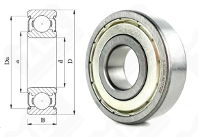 Подшипник 80304 (6304ZZ) радиальный шариковый 20-52-15 мм