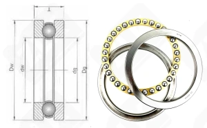 Подшипник 8144 Л (51144M) упорный шариковый 220-270-37 мм