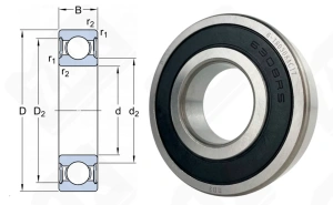 Подшипник 180308 (63082RS) радиальный шариковый 40-90-23 мм