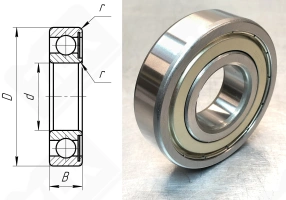 Подшипник 60304 (6304Z) радиальный шариковый 20-52-15 мм
