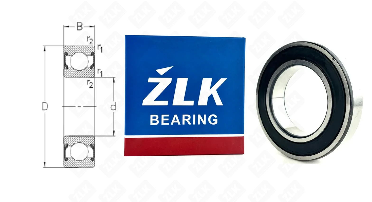 Подшипник шариковый 180108 Ш2 (6008-2RS Z2V2) 40×68×15 мм ZLK