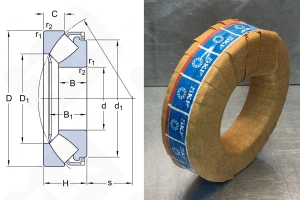 Подшипник 9039416 (29416E) упорный роликовый самоустанавливающийся 80-170-26.5/54 мм