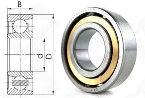 Подшипник 36205Л (7205CM) радиально-упорный шариковый 25-52-15 мм