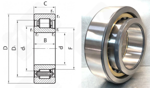 Подшипник 42514Л (NJ2214EM6) радиальный роликовый 70-125-31 мм