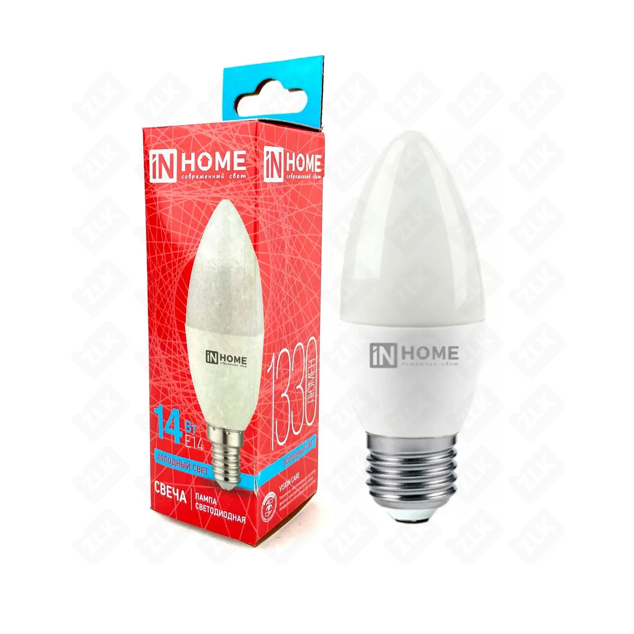 Лампа светодиодная LED-СВЕЧА-VC 14Вт E14 6500К IN HOME