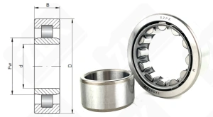 Подшипник 32507 КМ (NU2207J) радиальный роликовый 35-72-23 мм