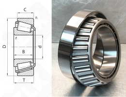 Подшипник JHM720249 / JHM720210 радиально-упорный роликовый конический 100-160-41 мм