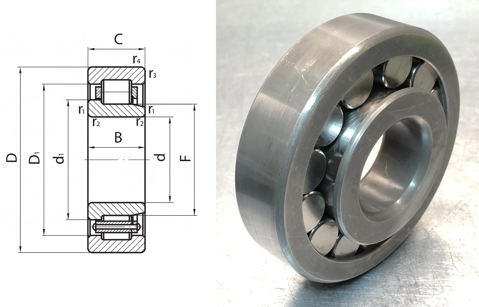 Подшипник роликовый 42413 (NJ 413) 65×160×37 мм SKF оригинал