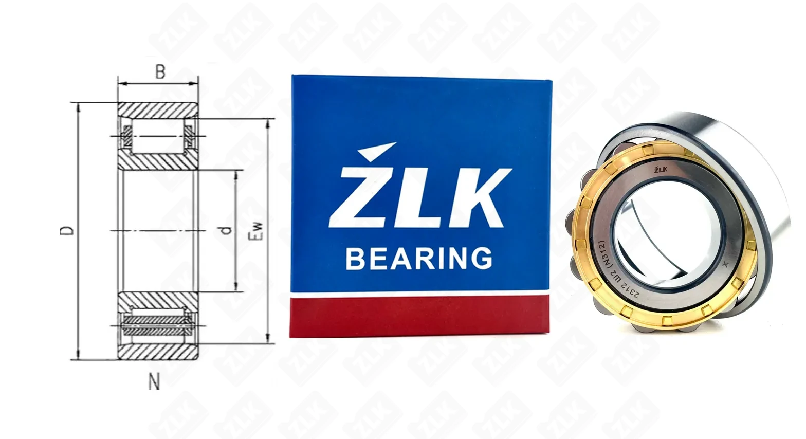 Подшипник роликовый 2312 Ш2 (N312) 60×130×31 мм ZLK