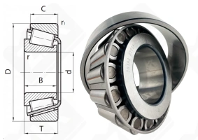 Подшипник 7618 (32318) радиально-упорный роликовый конический 90-190-67,5 мм