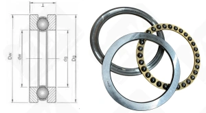 Подшипник 8156Л (51156M) упорный шариковый 280-350-53 мм