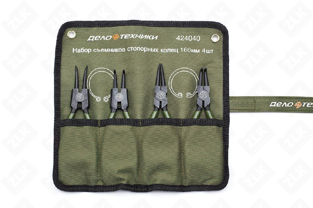 Набор съемников стопорных колец 160мм 4пр Дело Техники /тетрон