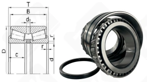 Подшипник 2097726 М (352126) радиально-упорный роликовый конический 130-210-90/110 мм