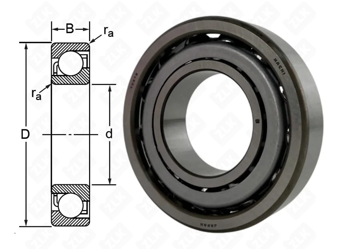 Подшипник шариковый 66207 (7207BEJ) 35×72×17 мм NACHI