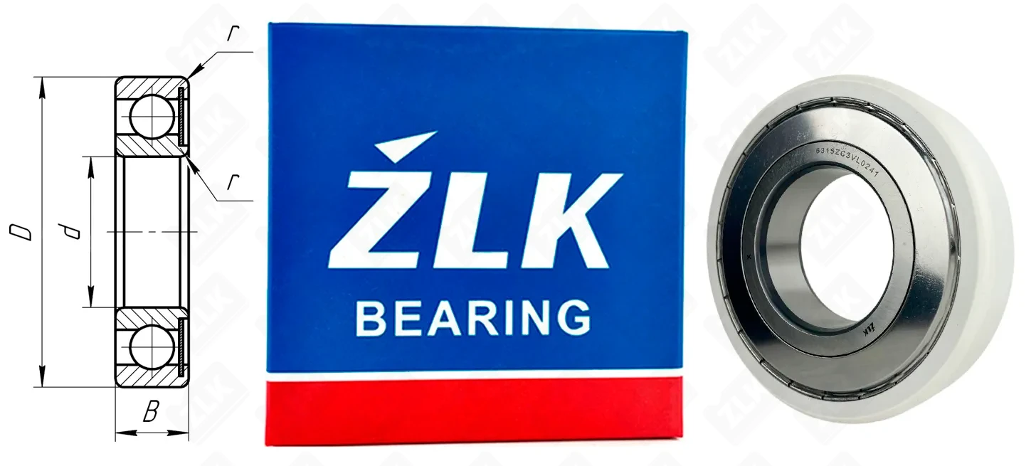 Подшипник шариковый 315-70 (6315C3VL0241) 75×160×37 мм ZLK