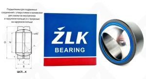 Подшипник GE60TXE-2LS шарнирный 60-90-44 мм