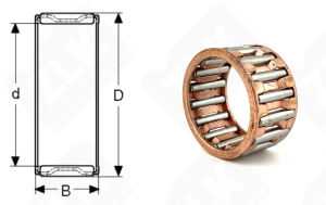 Подшипник K25x31x17 радиальный игольчатый 25-31-17 мм