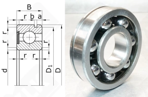 Подшипник 50305 E (6305N) радиальный шариковый 25-62-17 мм