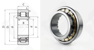 Подшипник 42516 Л (NJ2216М) радиальный роликовый 80-140-33 мм