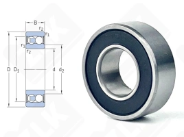Подшипник 1607 2RS радиальный шариковый 11,112-23,018-7,937 мм