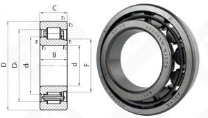Подшипник 42209 (NJ209) радиальный роликовый 45-85-19 мм