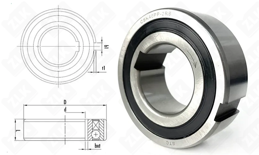 Подшипник шариковый UKCC40 (CSK40PP-2RS) 40×80×22 мм STC