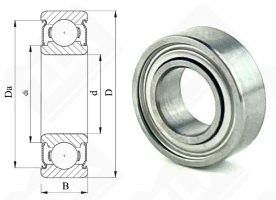 Подшипник MF104ZZ радиальный шариковый 4-10-4 мм