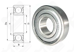 Подшипник 80203 (6203ZZ) радиальный шариковый 17-40-12 мм