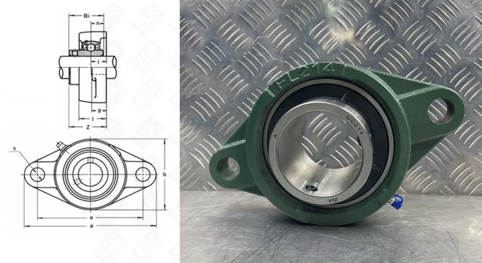 Подшипник корпусный 480214UCFL (UCFL214) 70×265×75 мм ZLK