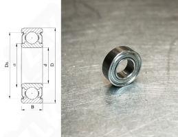 Подшипник MR148 ZZ радиальный шариковый 8-14-4 мм
