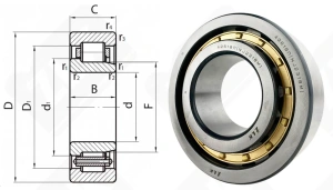 Подшипник 42618 Л (NJ2318М) радиальный роликовый 90-190-64 мм