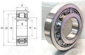 Подшипник 42322 (NJ322ECJC3) радиальный роликовый 110-240-50 мм