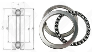 Подшипник 8128 (51128) упорный шариковый 140-180-31 мм