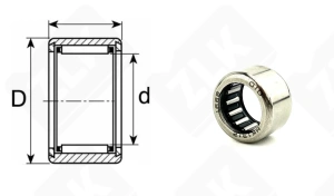 Подшипник HK1312 радиальный игольчатый 13-19-12 мм