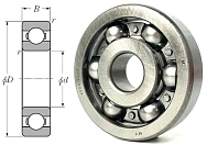 Подшипник шариковый 404 (6404) 20×72×19 мм Россия