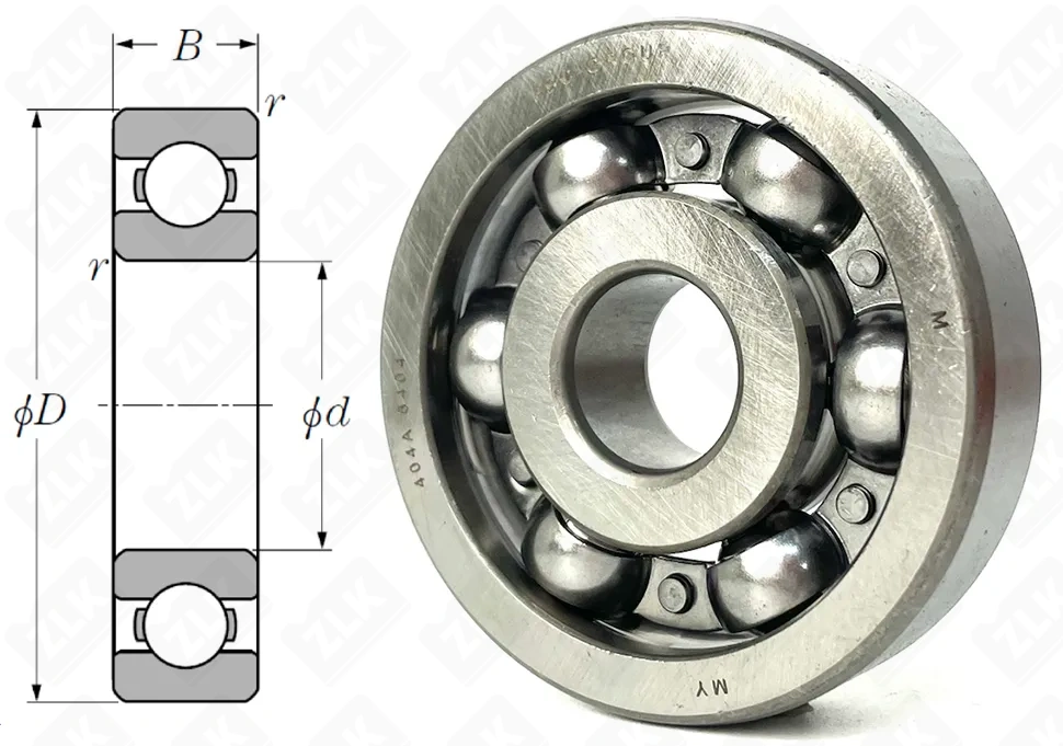 Подшипник шариковый 404 (6404) 20×72×19 мм Россия