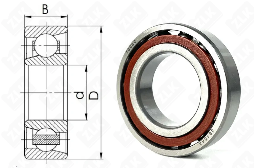 Подшипник шариковый 36106 Е (7006 C/P) 30×55×13 мм Россия