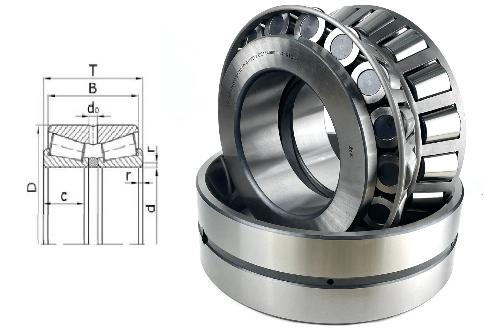 Подшипник роликовый  (HTFEE114080GA161D-01) 203.2×406.4× мм ZLK
