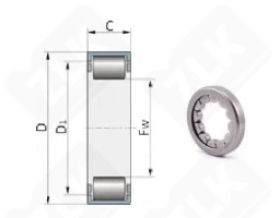 Подшипник FC66744 радиальный игольчатый 28,56-44,59-32 мм