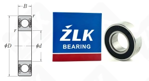 Подшипник 1000087 2RS (6872RS) радиальный шариковый 7-14-5 мм